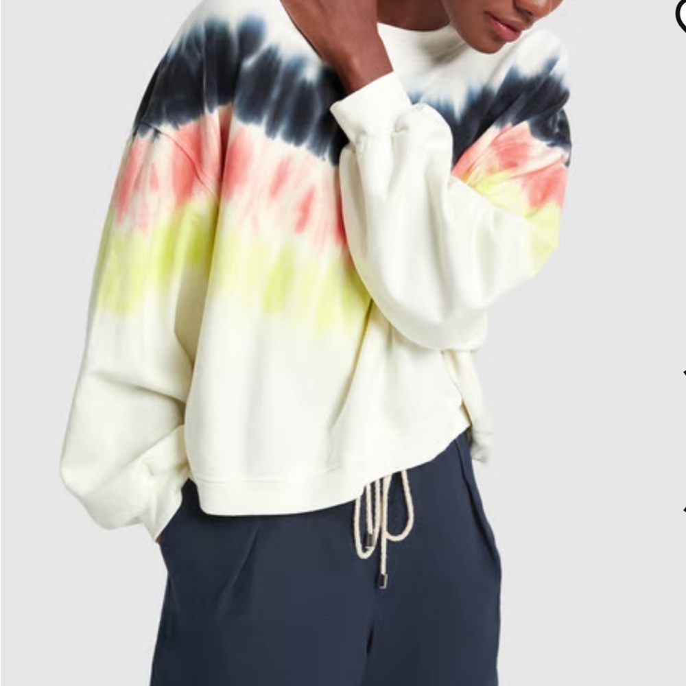 Electric & Rose Cloud Tie-Dye Crop Sweatshirt, Size M MSRP $148